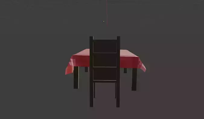 Table and animated tablecloth 