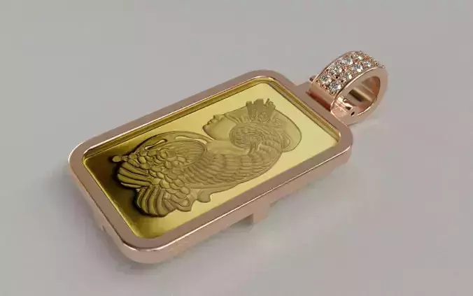 10 gram Suisse Pamp Gold Bar Plain Frame 3D print model