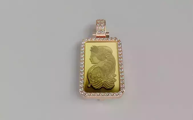 10 Gram Suisse Pamp Gold Bar Diamond Frame 3D print model