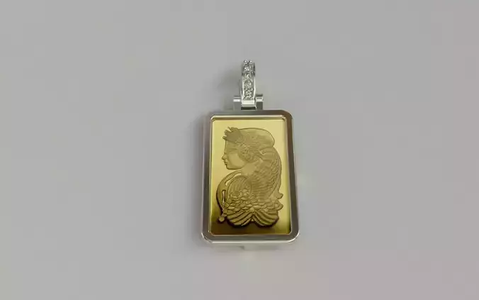 5 gram Suisse Pamp Gold Bar Plain Frame 3D print model