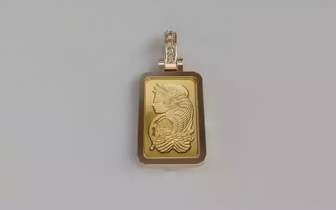 2 5 gram Suisse Pamp Gold Bar Plain Frame 3D print model