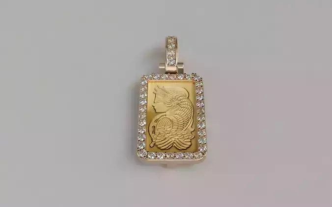 2 5 gram Suisse Pamp Gold Bar Diamond Frame 3D print model