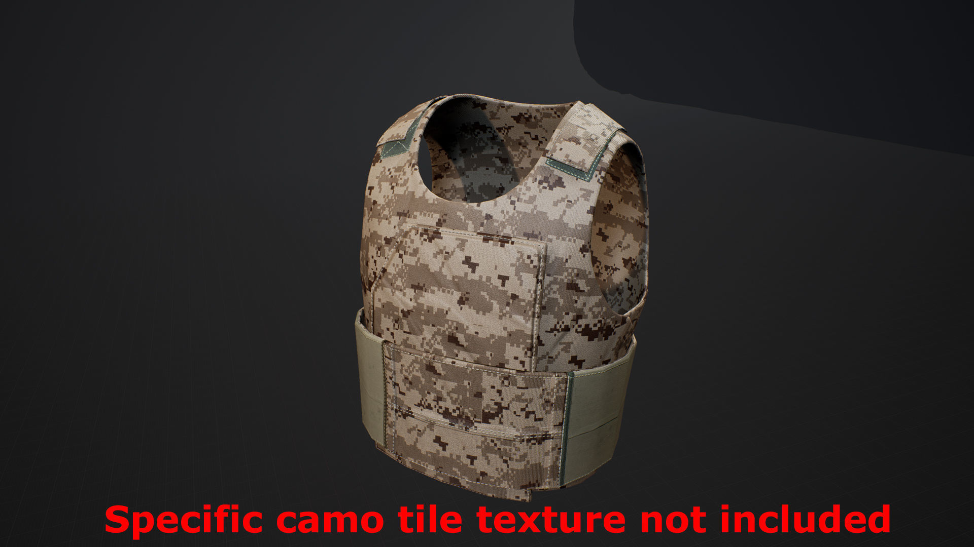 Ranger Armor Vest Low-poly model - UE4 Camo System -  Low-poly Low-poly 3D model_6