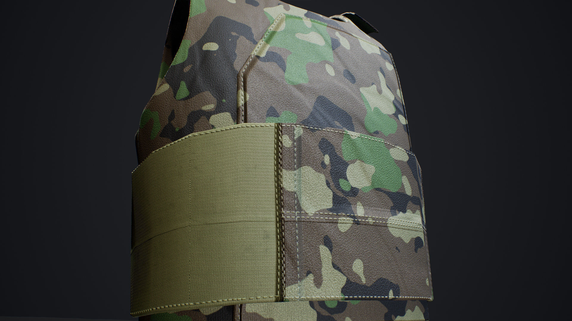 Ranger Armor Vest Low-poly model - UE4 Camo System -  Low-poly Low-poly 3D model_3