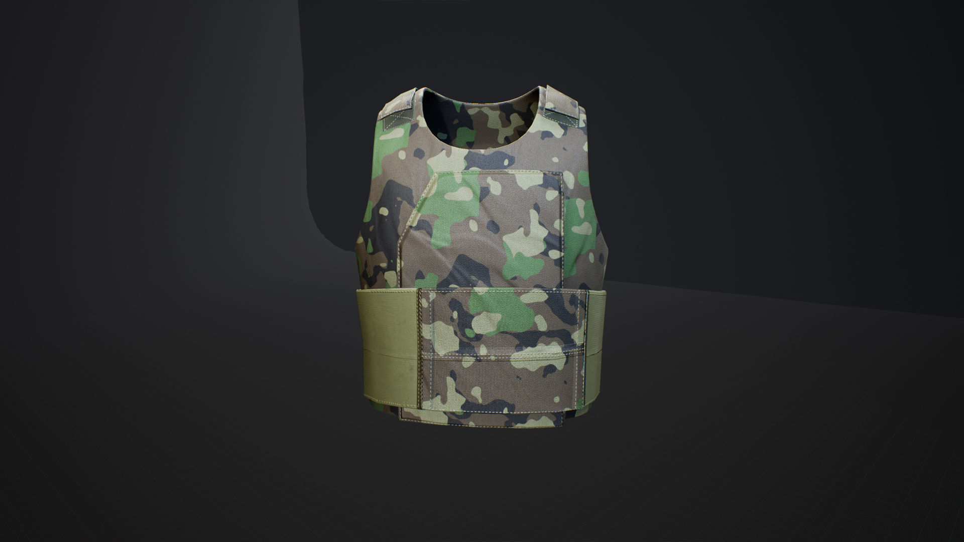 Ranger Armor Vest Low-poly model - UE4 Camo System -  Low-poly Low-poly 3D model_2