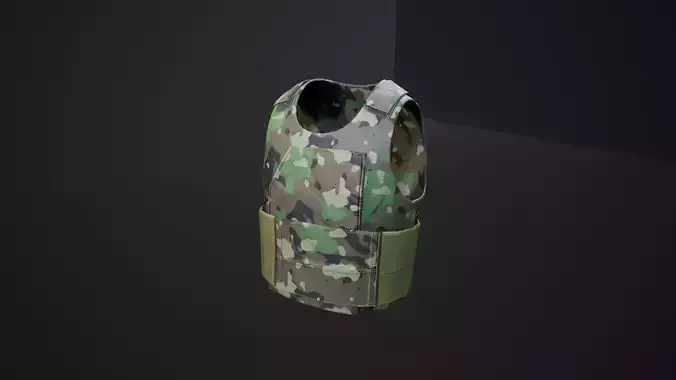 Ranger Armor Vest Low-poly model - UE4 Camo System -  Low-poly