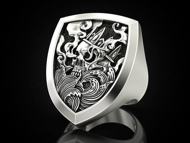King Skull Ring V2 3D print model