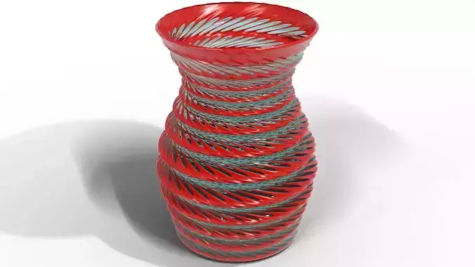 Red Spiral Vase 3D model