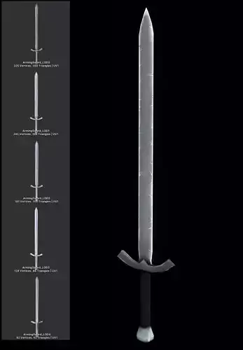 Lowpoly Stylized Arming Sword