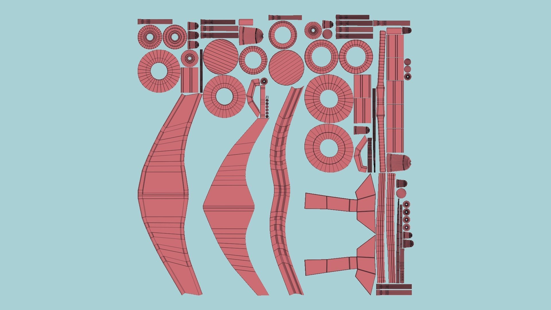 Steampunk Mask A01 Steel Red - SciFi Character Design Low-poly 3D model_11