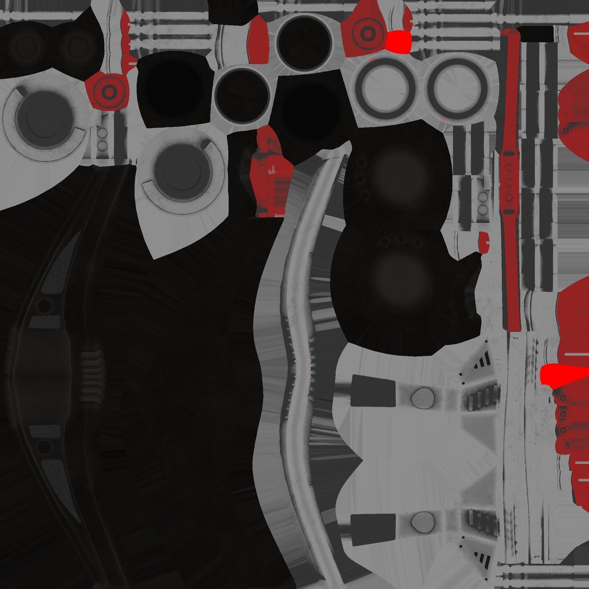 Steampunk Mask A01 Steel Red - SciFi Character Design Low-poly 3D model_18