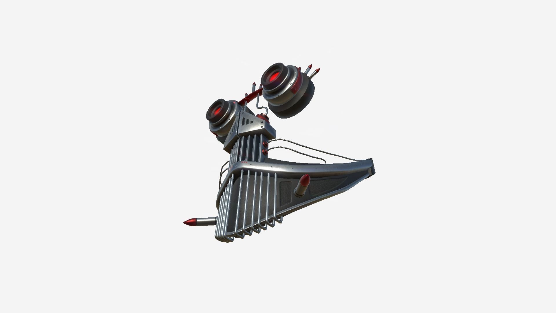 Steampunk Mask A01 Steel Red - SciFi Character Design Low-poly 3D model_4