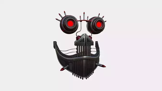 Steampunk Mask A01 Steel Red - SciFi Character Design Low-poly 3D model Steampunk Mask A01 Steel Red - SciFi Character Design Low-poly 3D model