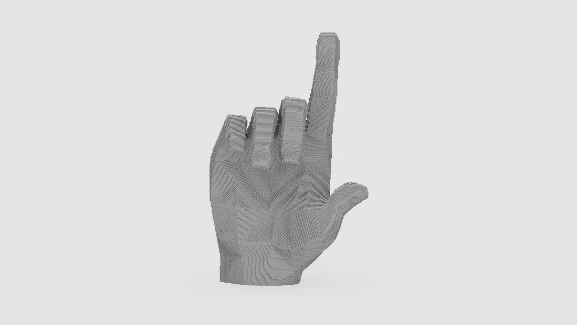 Voxel Hand Pointing Low-poly 3D model
