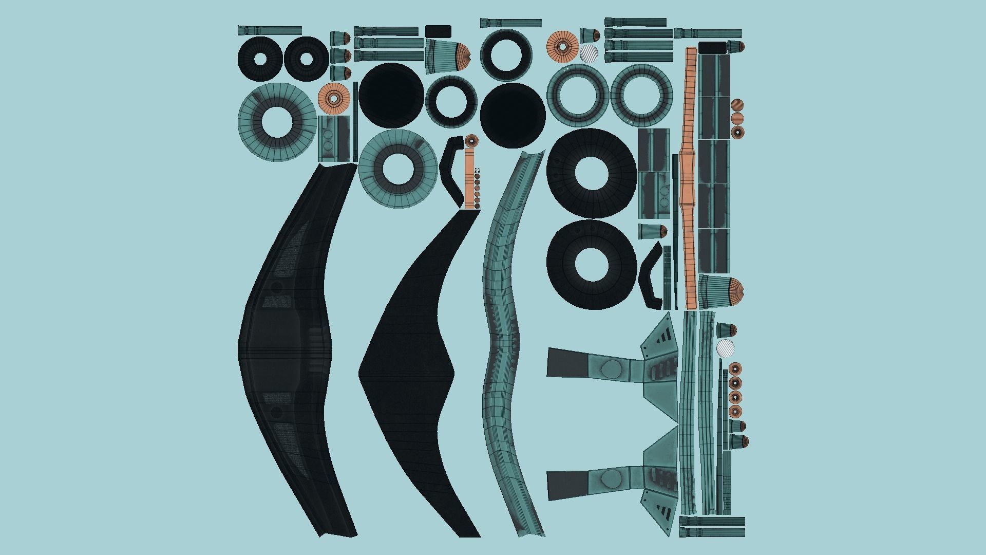 Steampunk Mask A02 Green Copper - SciFi Character Design Low-poly 3D model_5