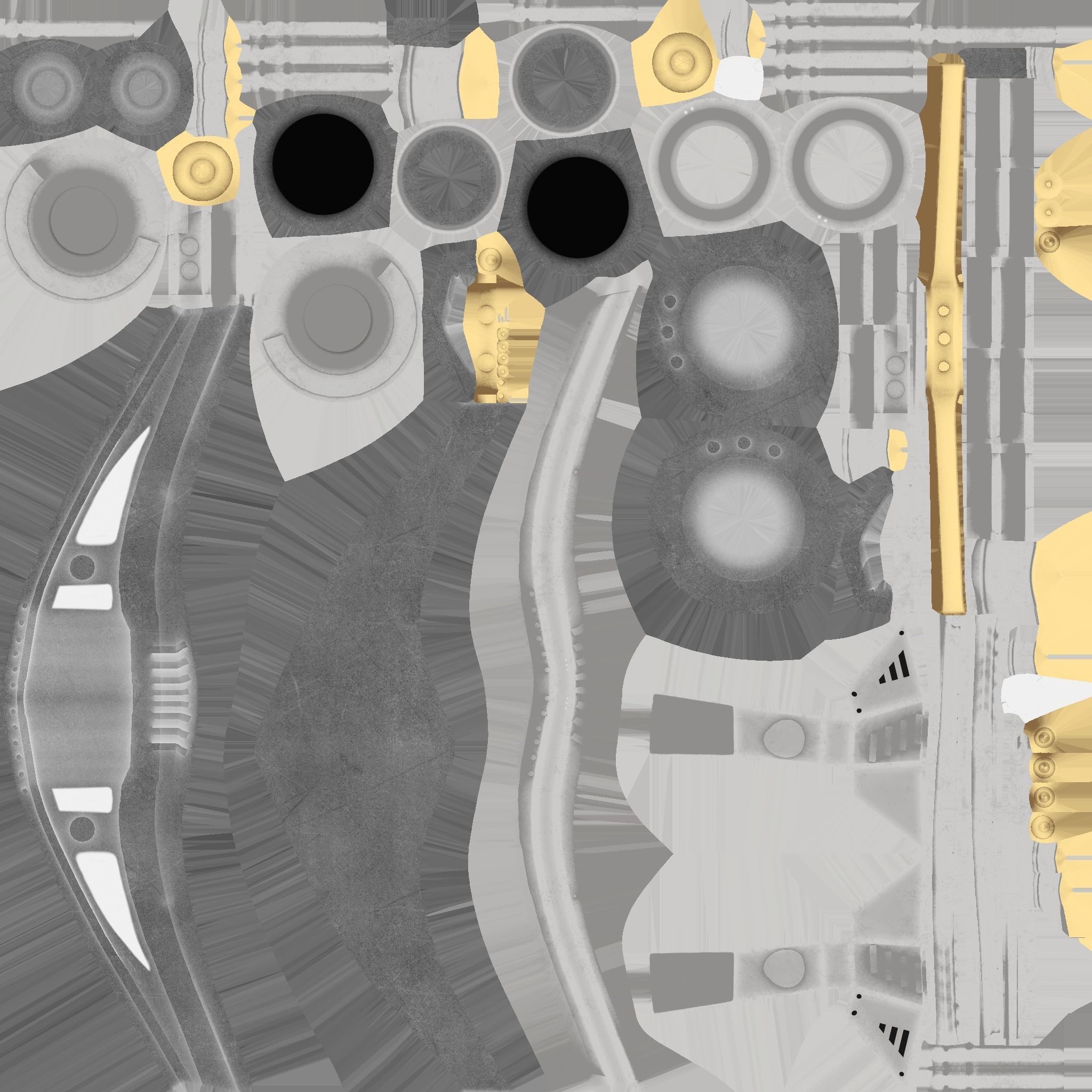 Steampunk Mask A03 Metal Gold - SciFi Character Design Low-poly 3D model_18