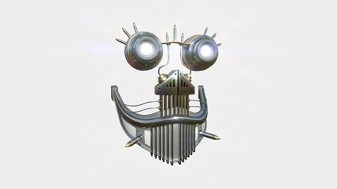 Steampunk Mask A03 Metal Gold - SciFi Character Design Low-poly 3D model