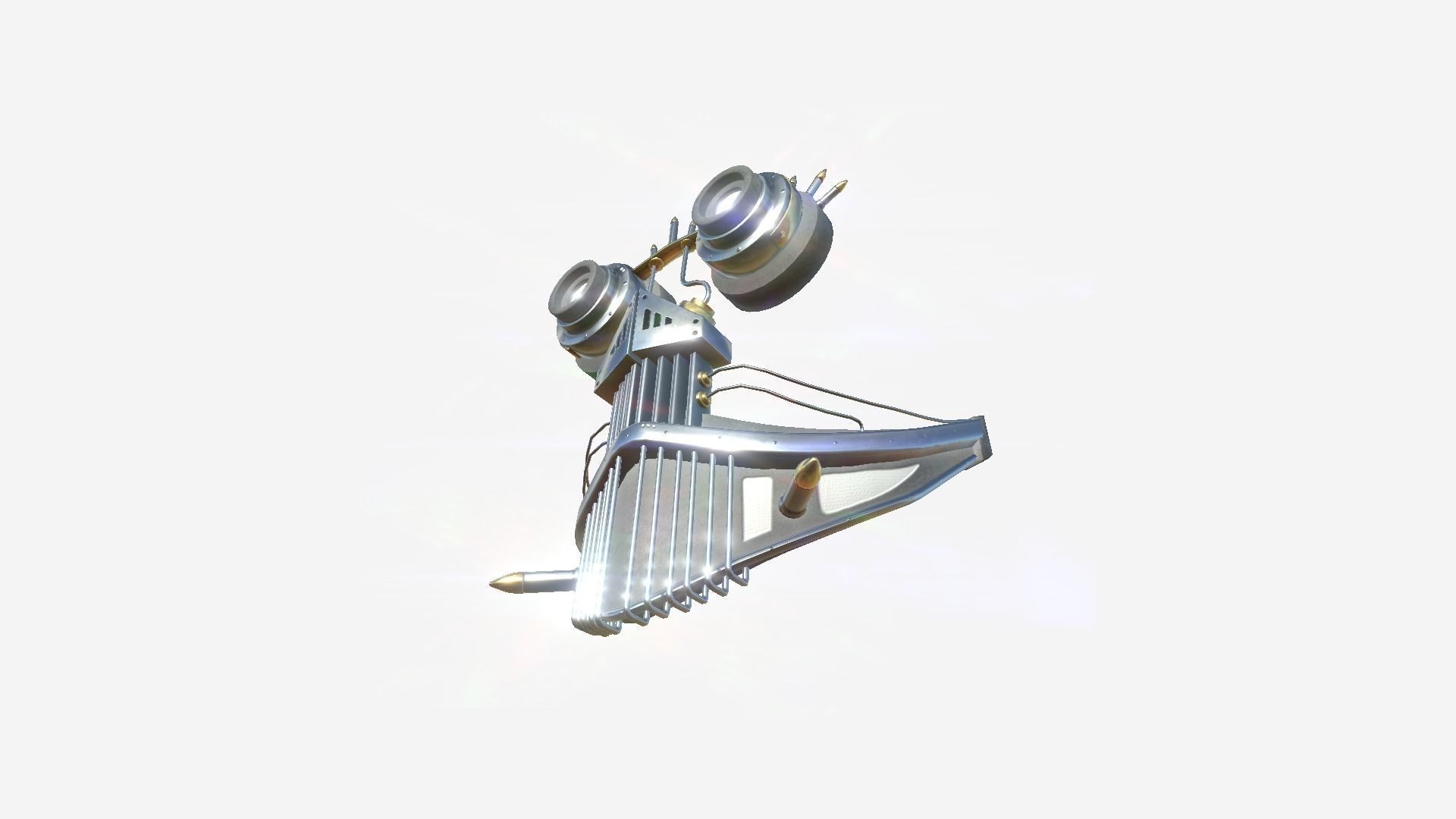 Steampunk Mask A03 Metal Gold - SciFi Character Design Low-poly 3D model_3