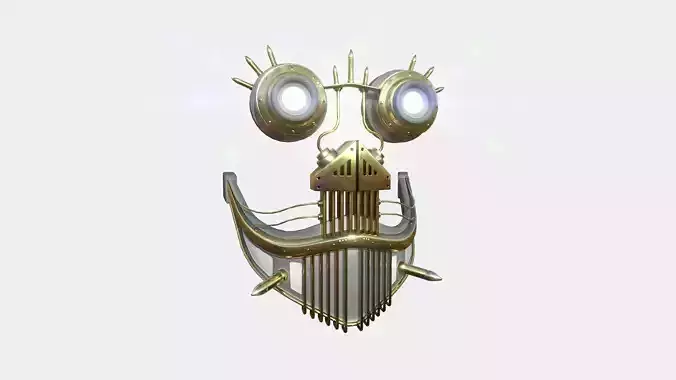 Steampunk Mask A04 White Gold - SciFi Character Design Low-poly 3D model Steampunk Mask A04 White Gold - SciFi Character Design Low-poly 3D model
