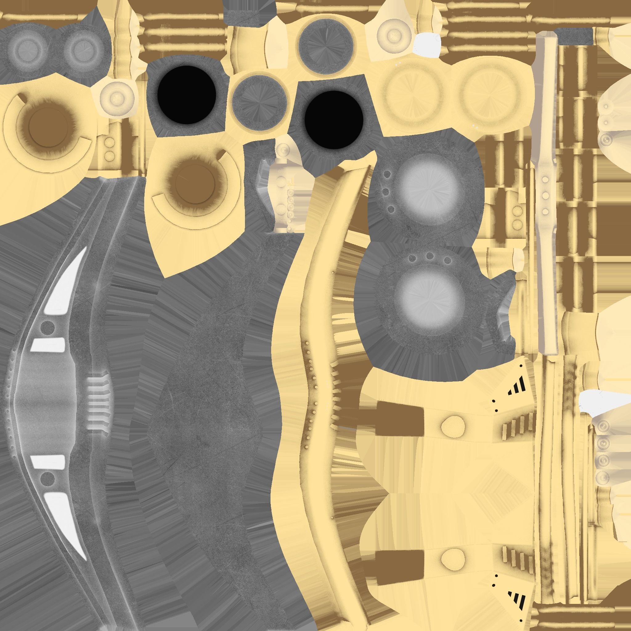 Steampunk Mask A04 White Gold - SciFi Character Design Low-poly 3D model_18