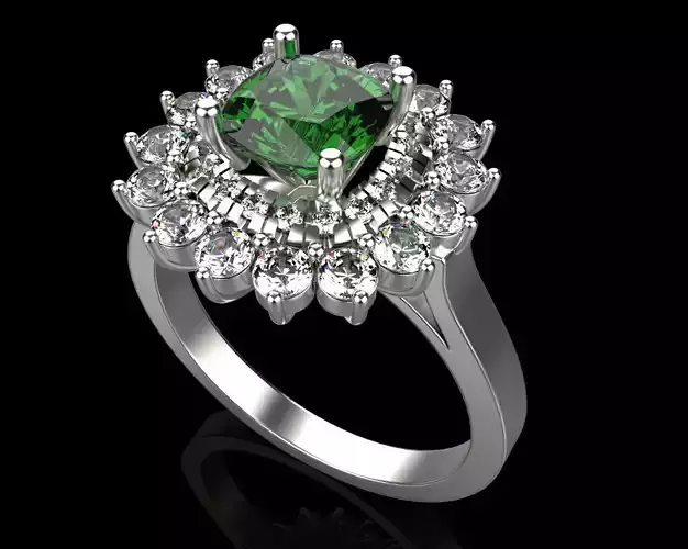 Ring with emerald and diamonds Update N2