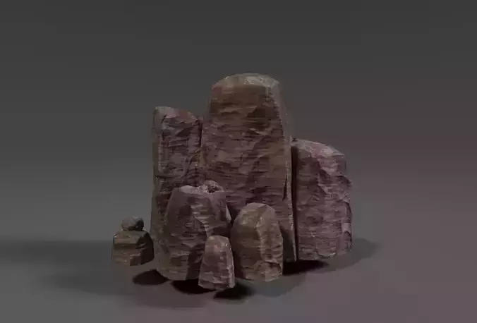 Desert Rock Cluster 02 Free low-poly 3D model