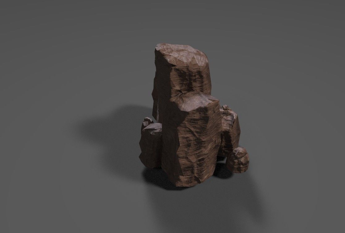 Desert Rock Cluster 02 Free low-poly 3D model_2