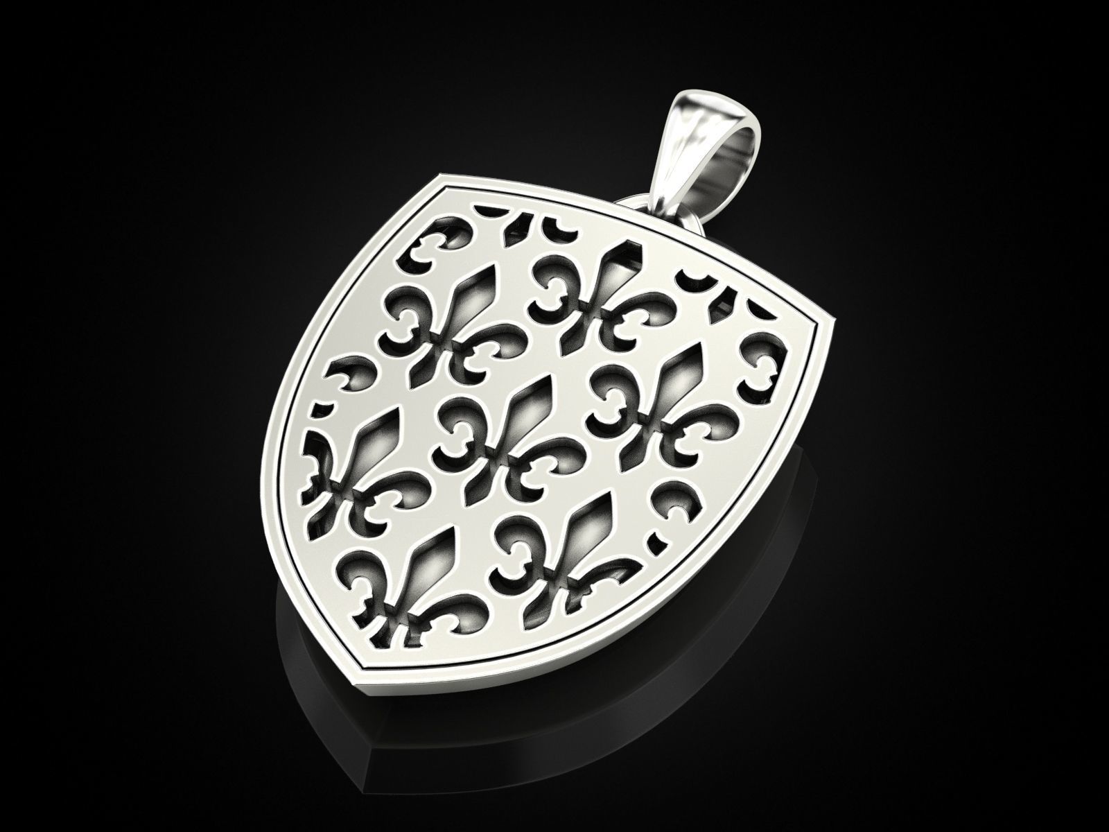 King Skull Pendant V2 3D print model_7