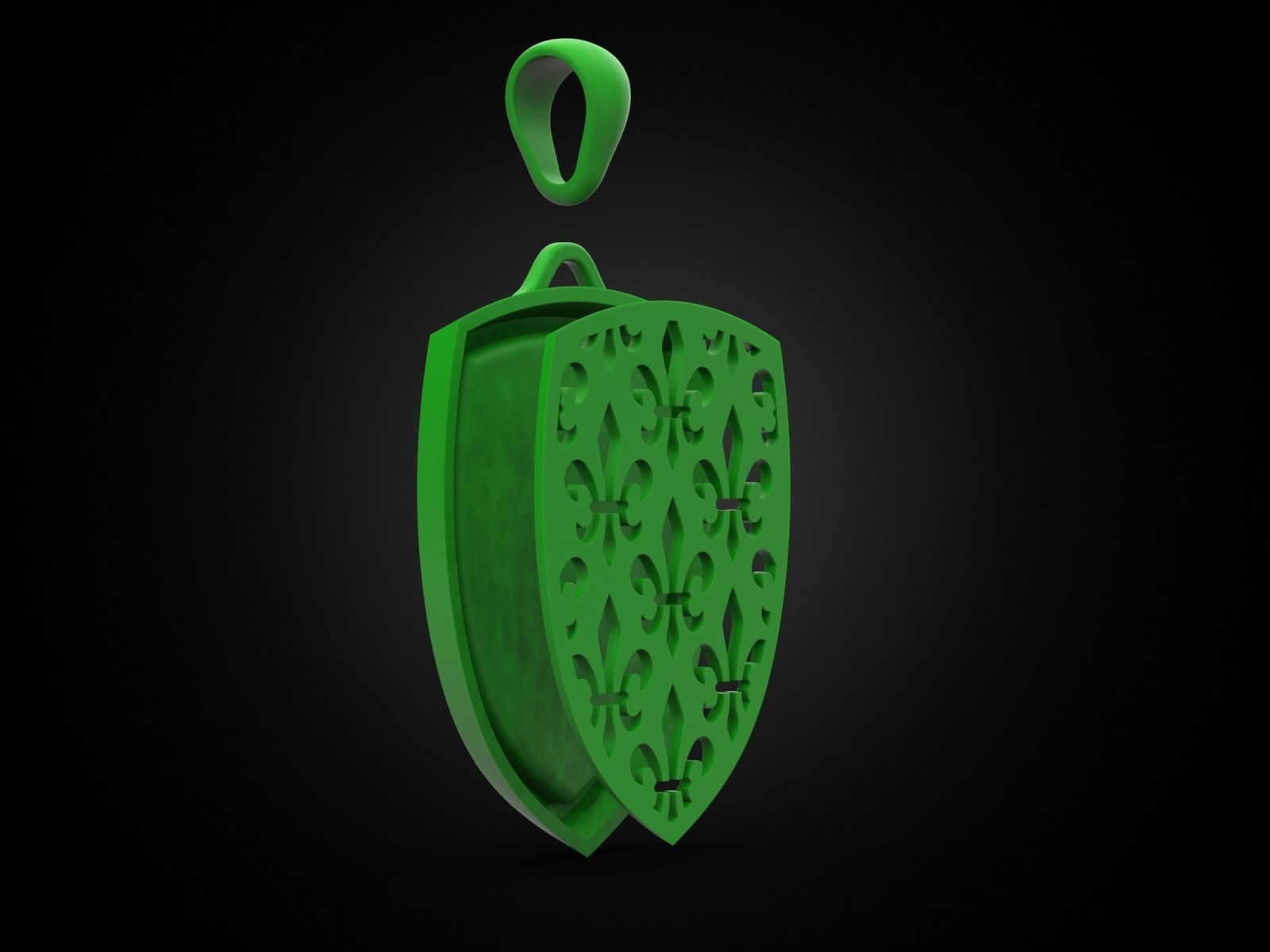 King Skull Pendant V2 3D print model_9