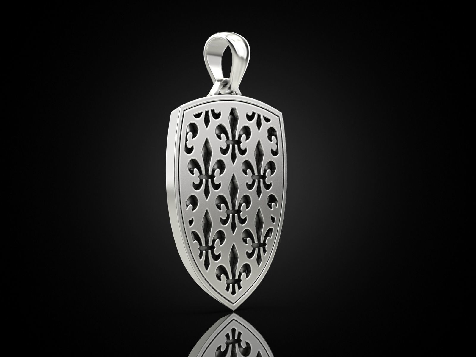 King Skull Pendant V2 3D print model_2