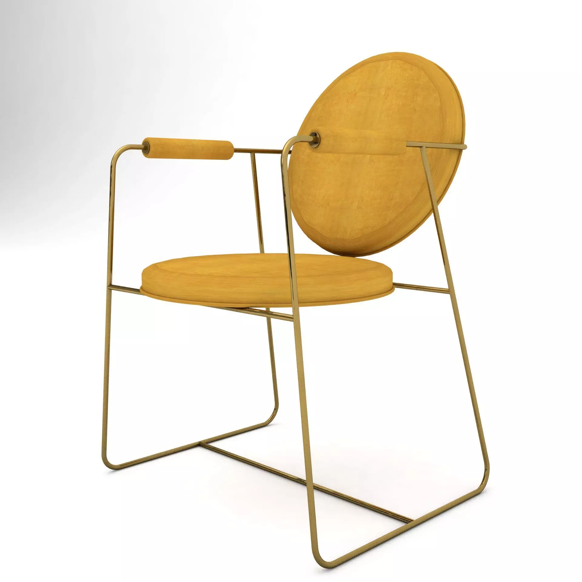 Gemma Armchair with armrest - Glb for Augmented reality 3D model_0