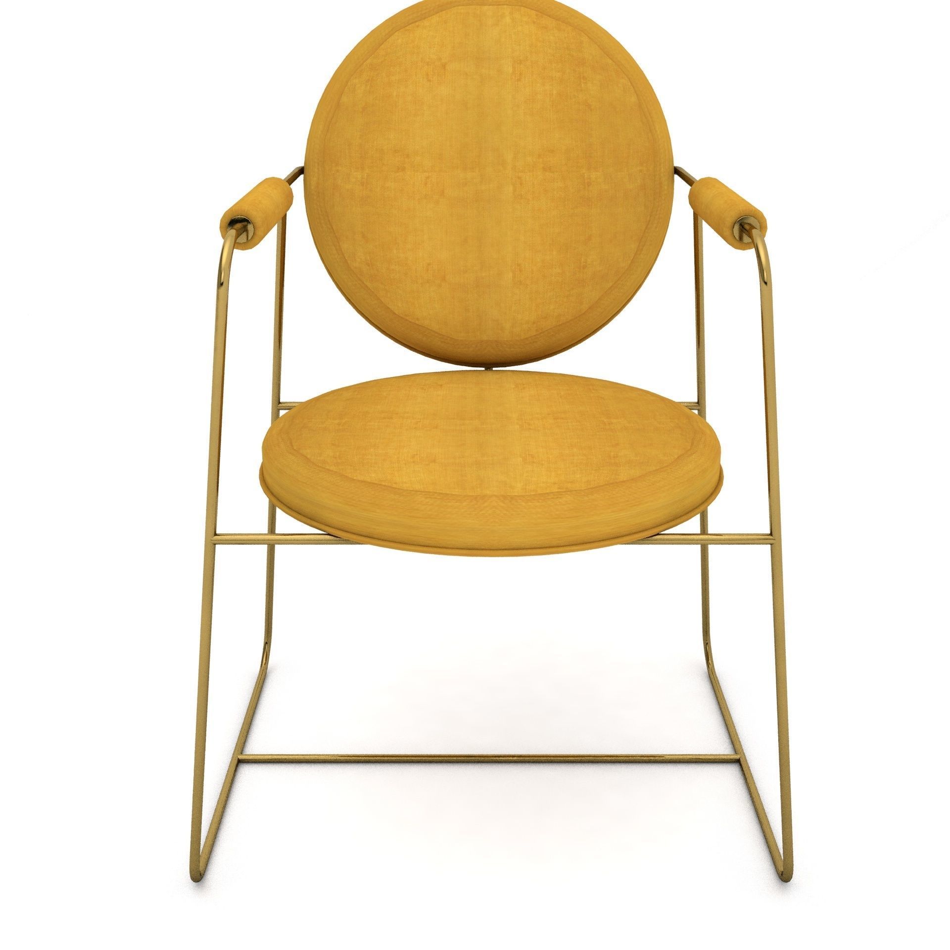 Gemma Armchair with armrest - Glb for Augmented reality 3D model_1