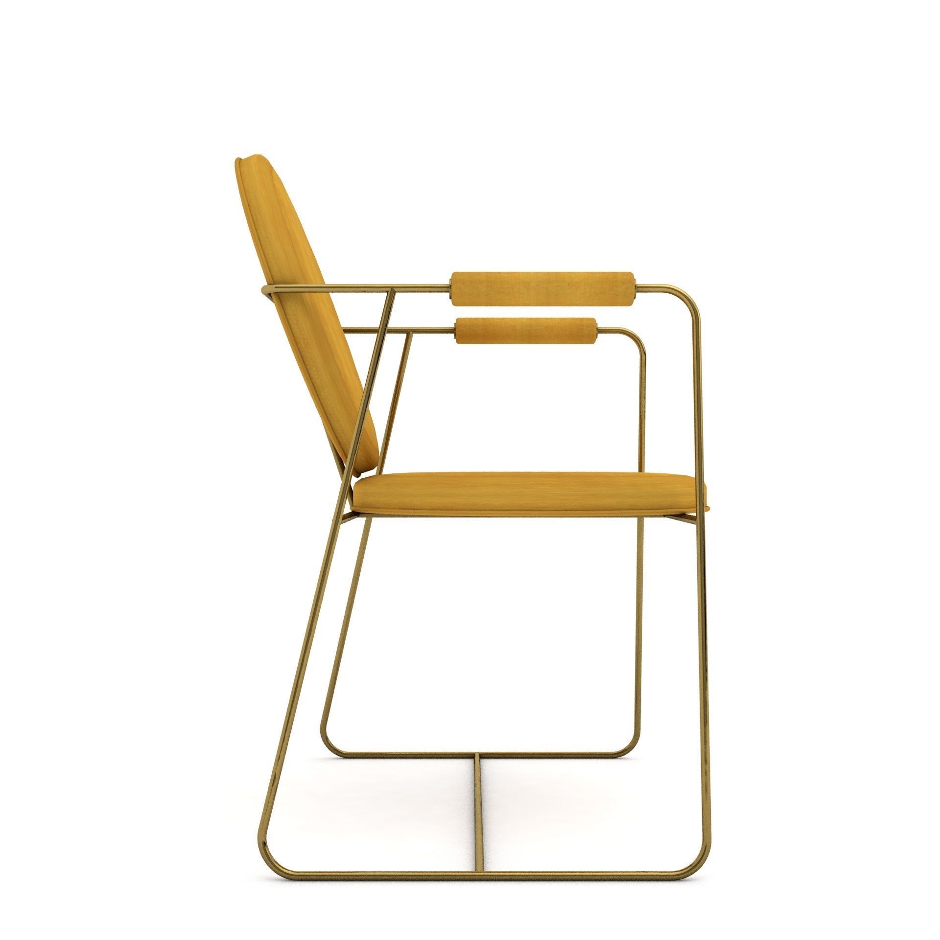 Gemma Armchair with armrest - Glb for Augmented reality 3D model_3