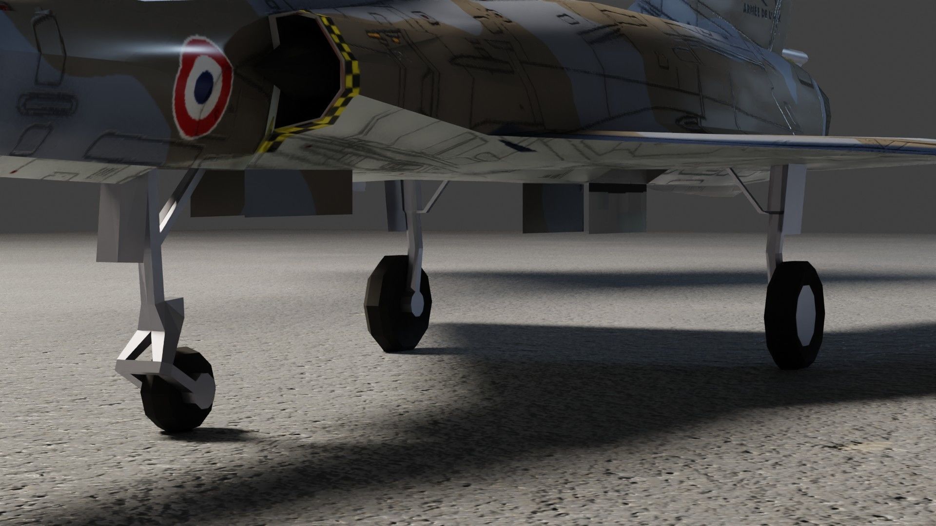 Dassault Mirage III jet fighter Low-poly 3D model_16