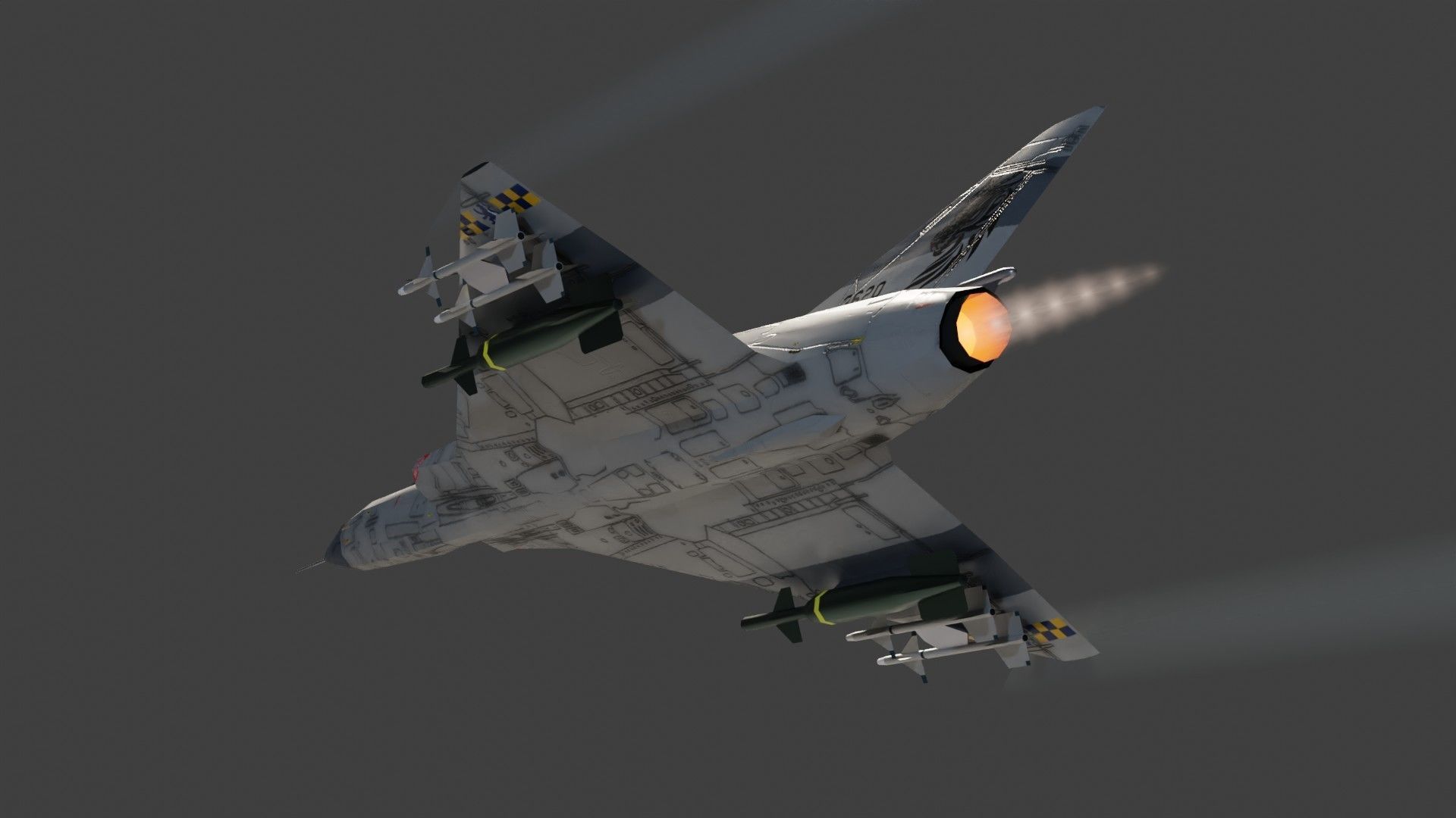 Dassault Mirage III jet fighter Low-poly 3D model_12