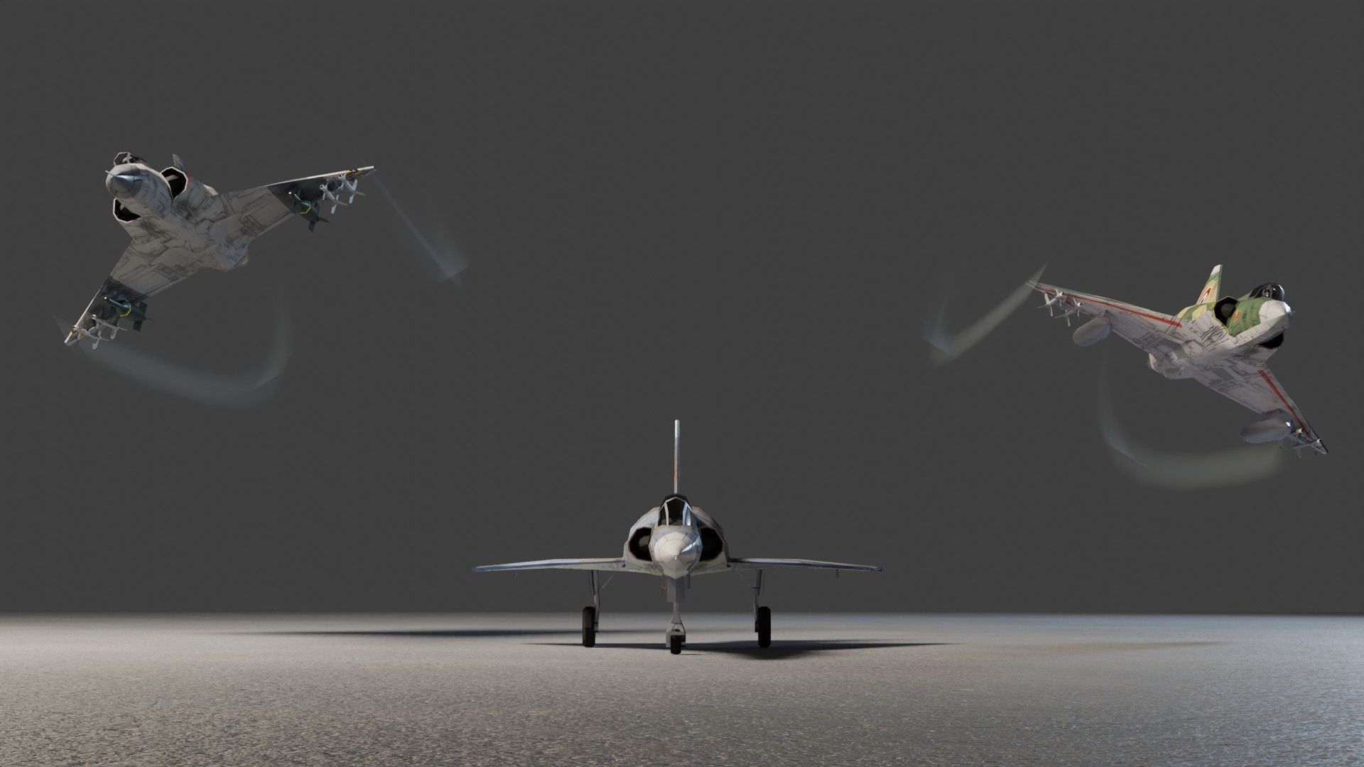 Dassault Mirage III jet fighter Low-poly 3D model_5