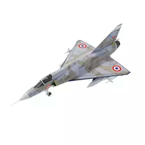 Dassault Mirage III jet fighter Low-poly 3D model