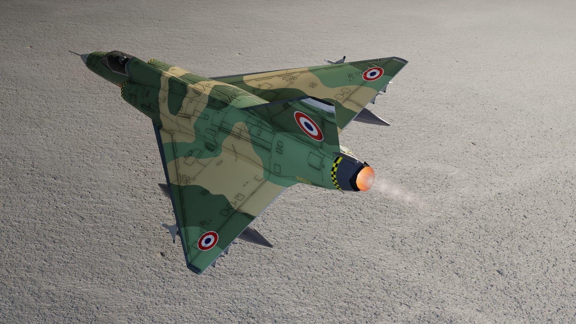 Dassault Mirage III jet fighter Low-poly 3D model_11