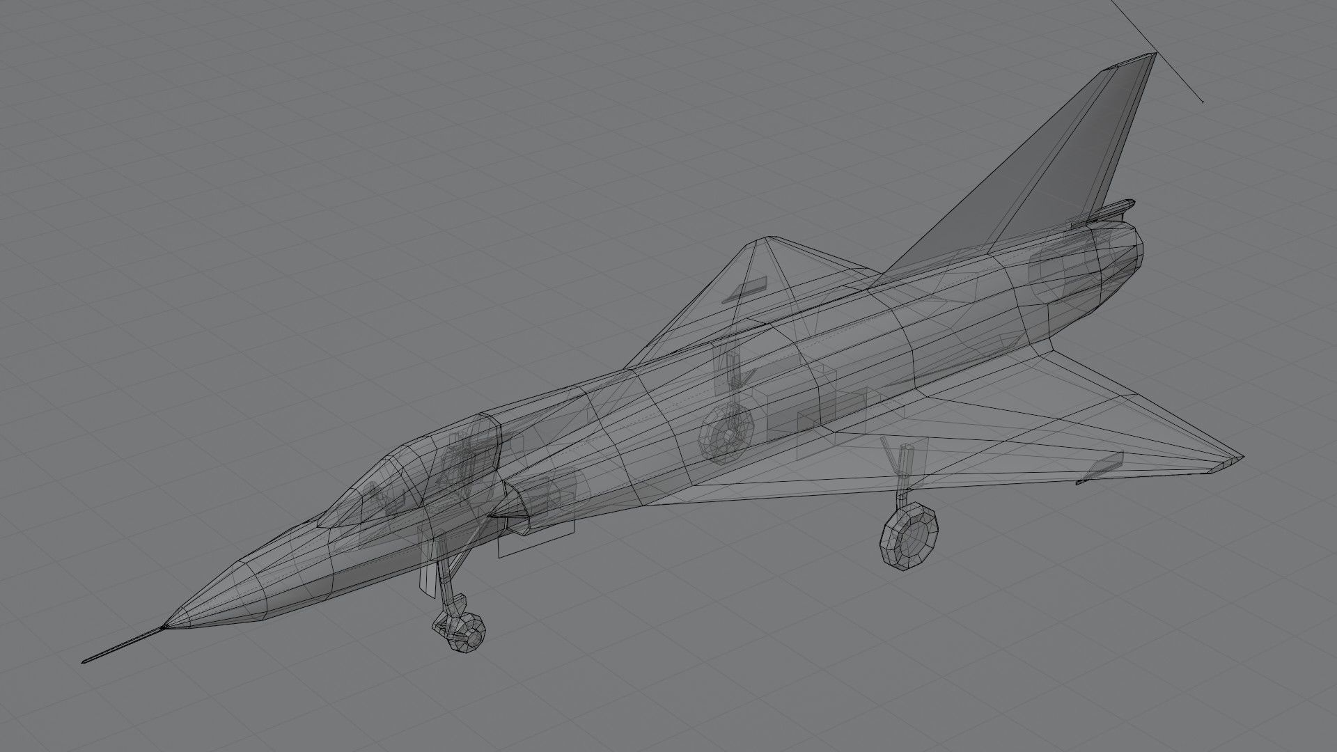 Dassault Mirage III jet fighter Low-poly 3D model_8