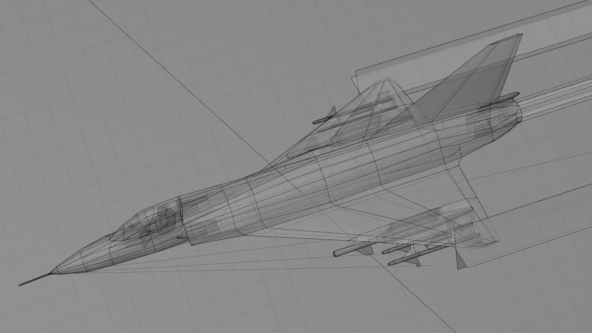 Dassault Mirage III jet fighter Low-poly 3D model_17