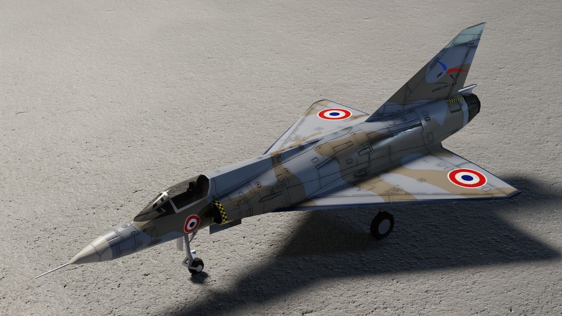 Dassault Mirage III jet fighter Low-poly 3D model_7
