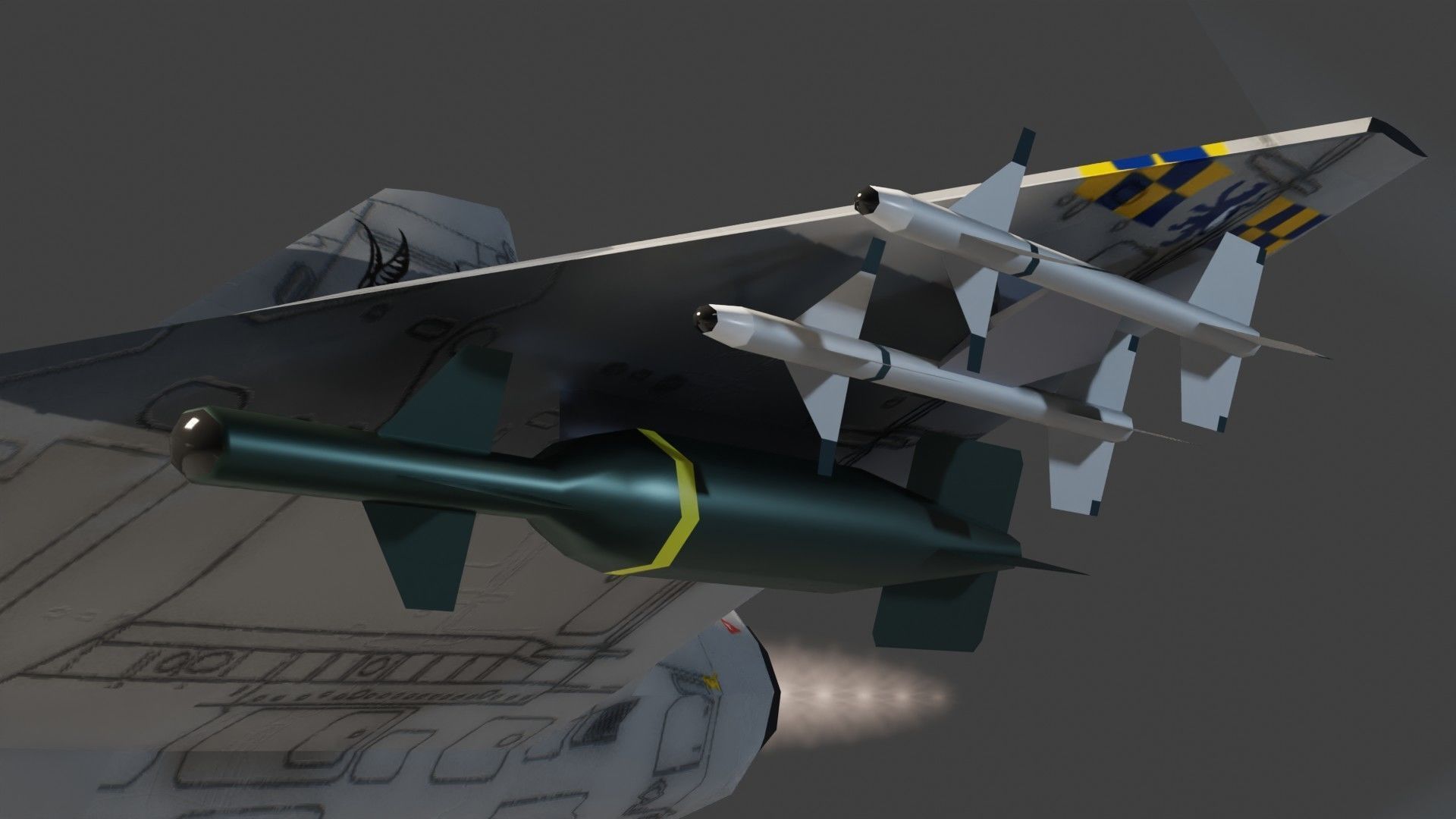 Dassault Mirage III jet fighter Low-poly 3D model_15