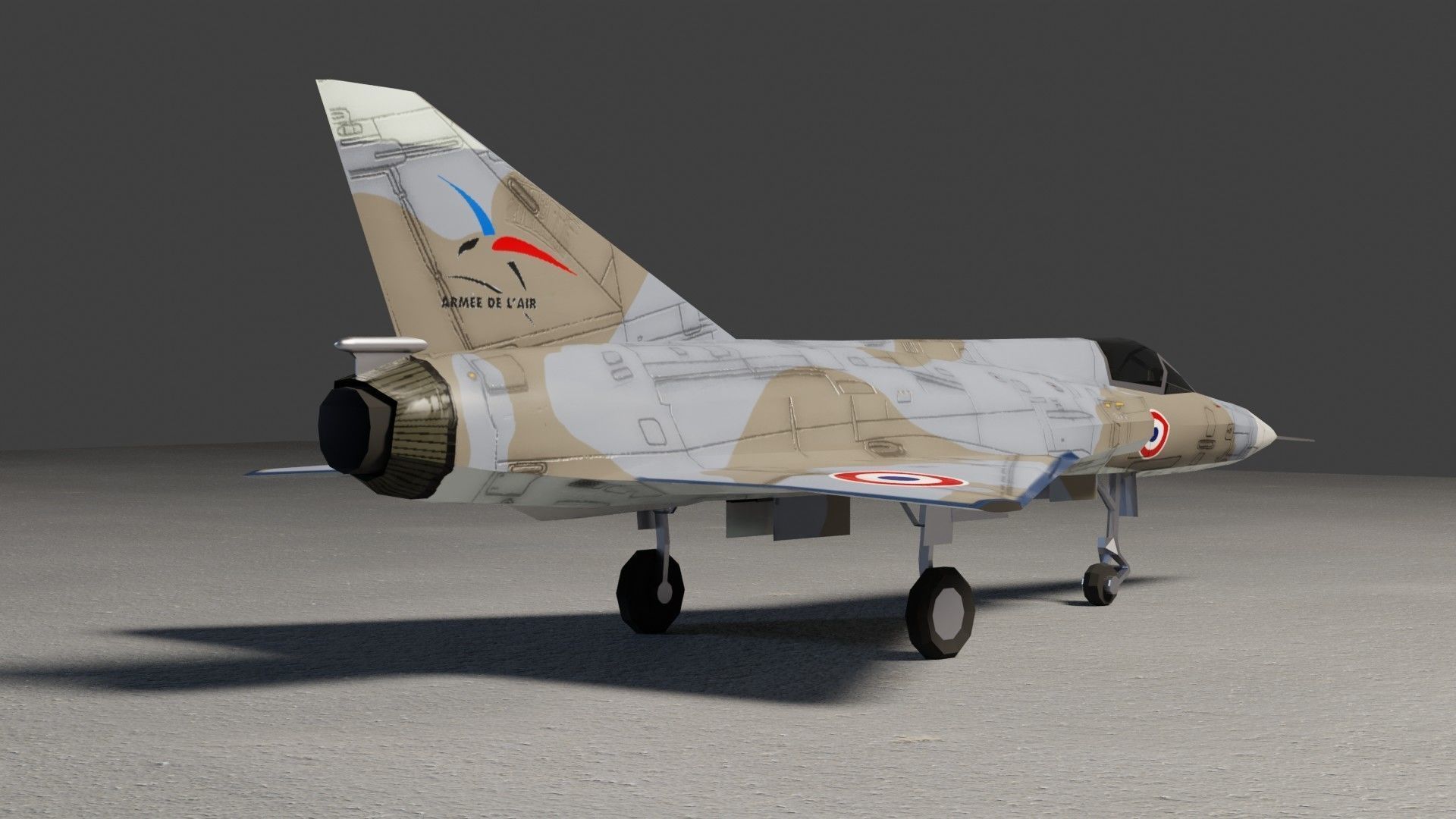 Dassault Mirage III jet fighter Low-poly 3D model_9