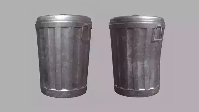 trash two metal cans