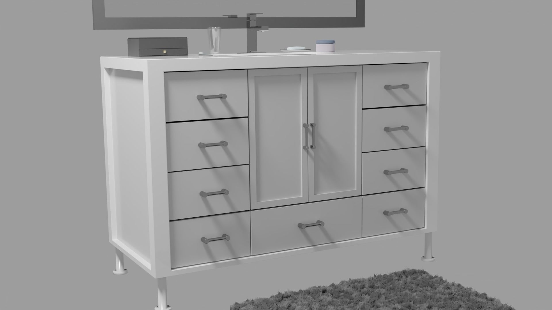 Modern Vanity Set 3D model_10