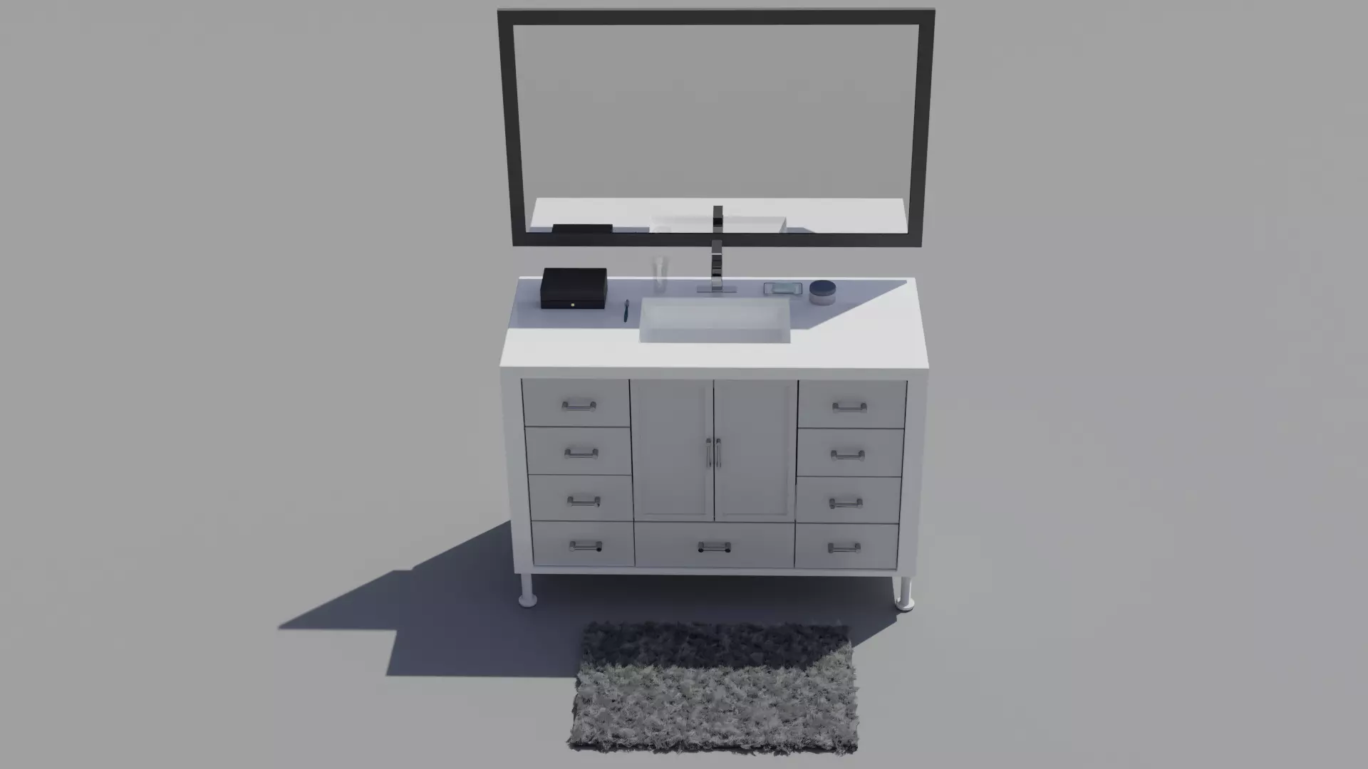 Modern Vanity Set 3D model_0