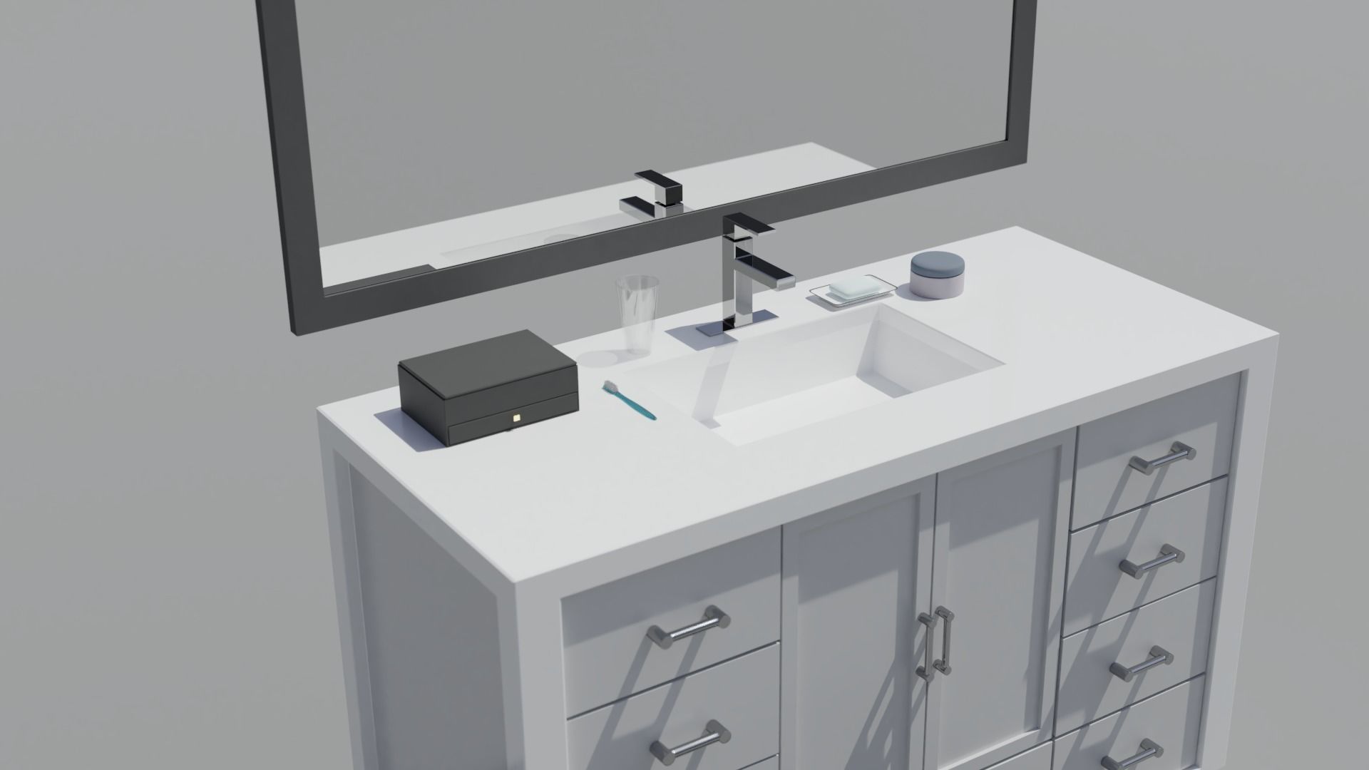 Modern Vanity Set 3D model_2