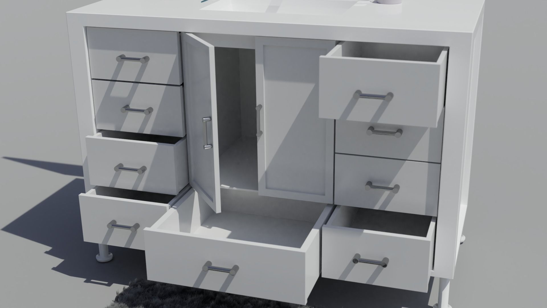 Modern Vanity Set 3D model_4
