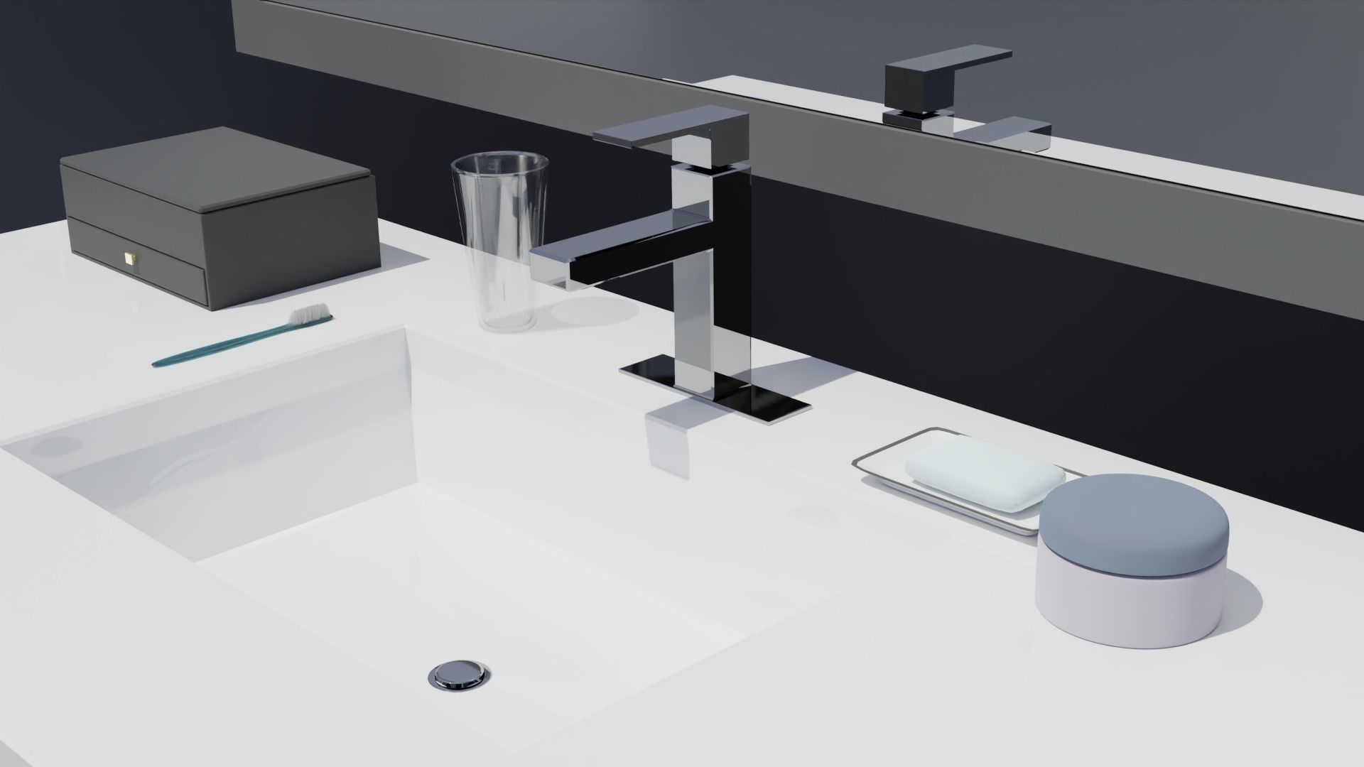 Modern Vanity Set 3D model_7