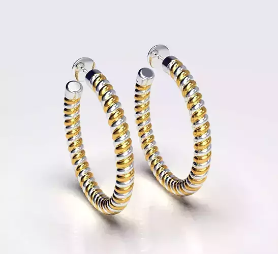 Twisted earrings 3D print model